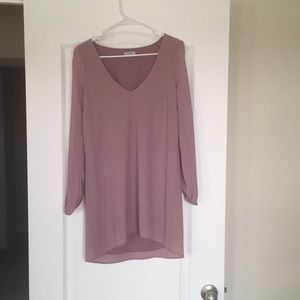 Mauve Tobi Chiffon Slit Sleeve Dress